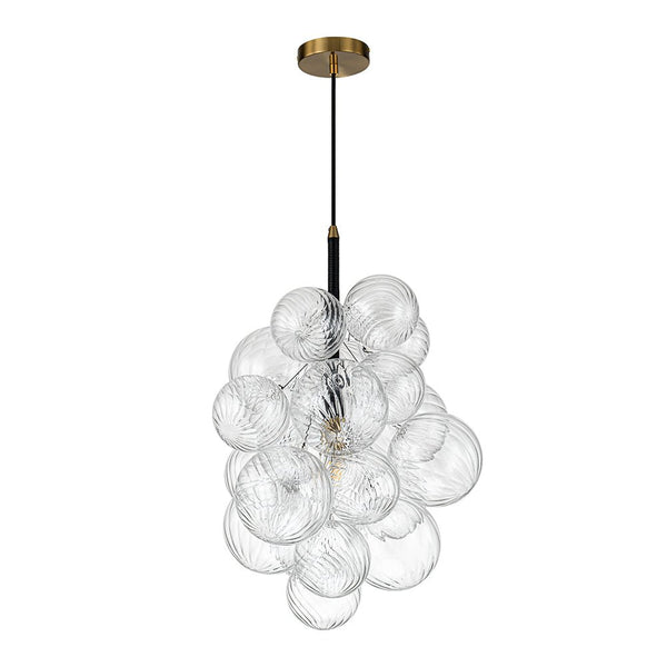 Chandelierias-Stylish 1-Light Ribbed Glass Cluster Bubble Chandelier-Chandeliers-1 Bulb-