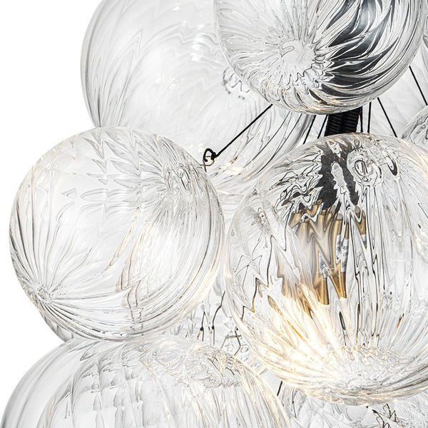 Chandelierias-Stylish 1-Light Ribbed Glass Cluster Bubble Chandelier-Chandeliers-1 Bulb-