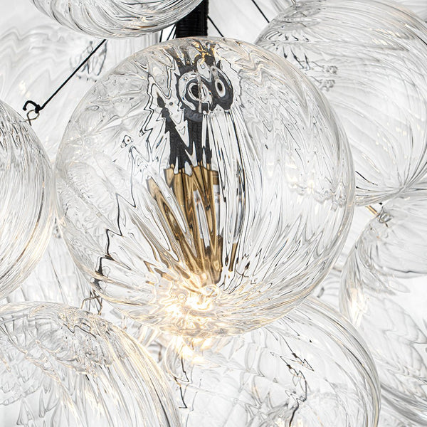 Chandelierias-Stylish 1-Light Ribbed Glass Cluster Bubble Chandelier-Chandeliers-1 Bulb-