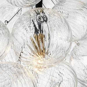 Chandelierias-Stylish 1-Light Ribbed Glass Cluster Bubble Chandelier-Chandeliers-1 Bulb-