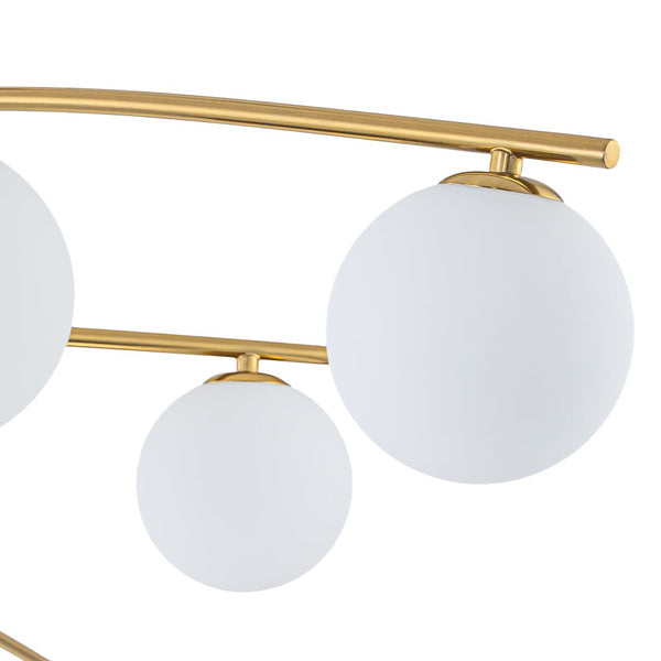 Chandelierias - Stylish Modern 9 - Light Branch Glass Globe Semi Flush Mount - Semi Flush - Brass - 