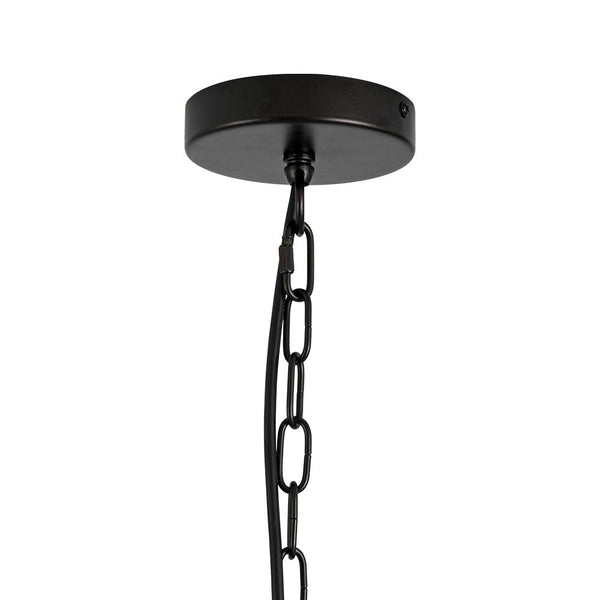 Chandelierias - Traditional 3 - Light Candle - style Fabric Drum Pendant - Pendant - Matte Black - 