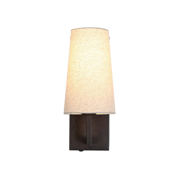 Chandelierias-Transitional 1-Light Slim Tapered Linen Fabric Wall Sconce-Wall Light-Oil-rubbed Bronze-