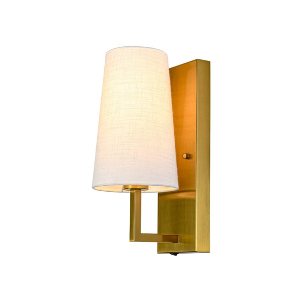 Chandelierias-Transitional 1-Light Slim Tapered Linen Fabric Wall Sconce-Wall Light-Oil-rubbed Bronze-