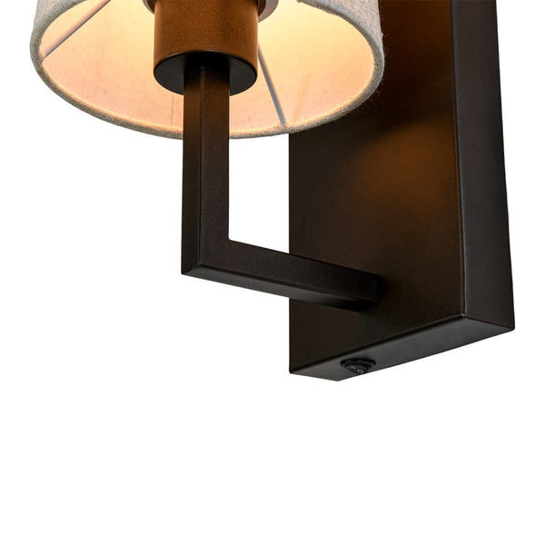 Chandelierias-Transitional 1-Light Slim Tapered Linen Fabric Wall Sconce-Wall Light-Oil-rubbed Bronze-