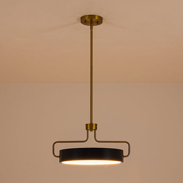 Chandelierias - Ultra Modern Dimmable LED Geometric Drum Pendant - Pendants - Blue & Brass - 