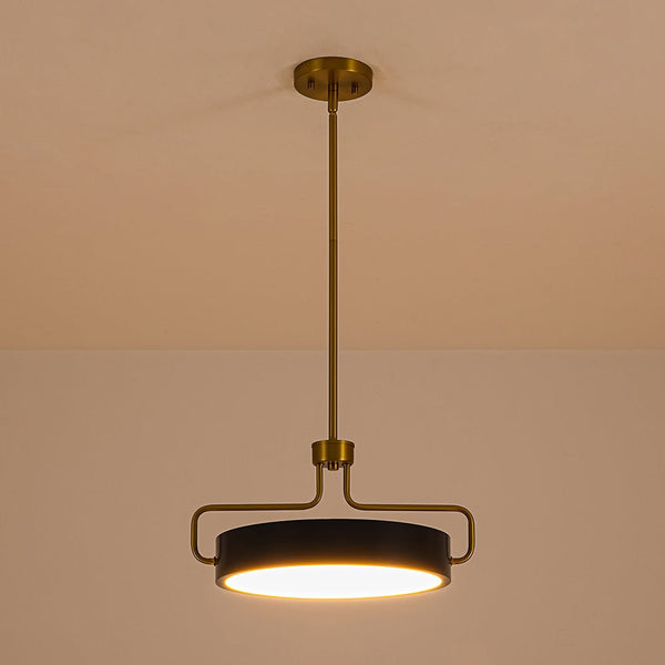 Chandelierias - Ultra Modern Dimmable LED Geometric Drum Pendant - Pendants - Blue & Brass - 