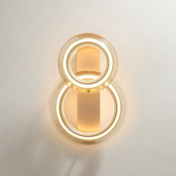 Chandelierias - Ultra - modern Dual - ring Dimmable LED Semi - flush Mount - Semi Flush - Light Gold - 