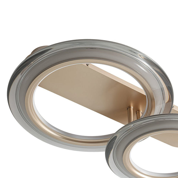 Chandelierias - Ultra - modern Dual - ring Dimmable LED Semi - flush Mount - Semi Flush - Light Gold - 