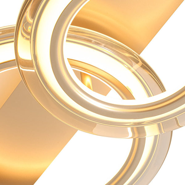 Chandelierias - Ultra - modern Dual - ring Dimmable LED Semi - flush Mount - Semi Flush - Light Gold - 