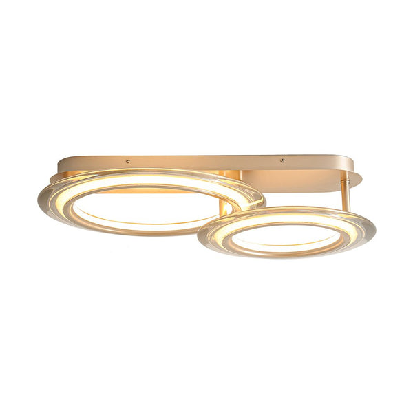 Chandelierias - Ultra - modern Dual - ring Dimmable LED Semi - flush Mount - Semi Flush - Light Gold - 