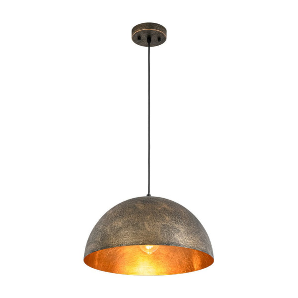 Chandelierias - Unique 1 - Light Water - erosion Patterned Dome Pendant - Pendant - Bronze - 