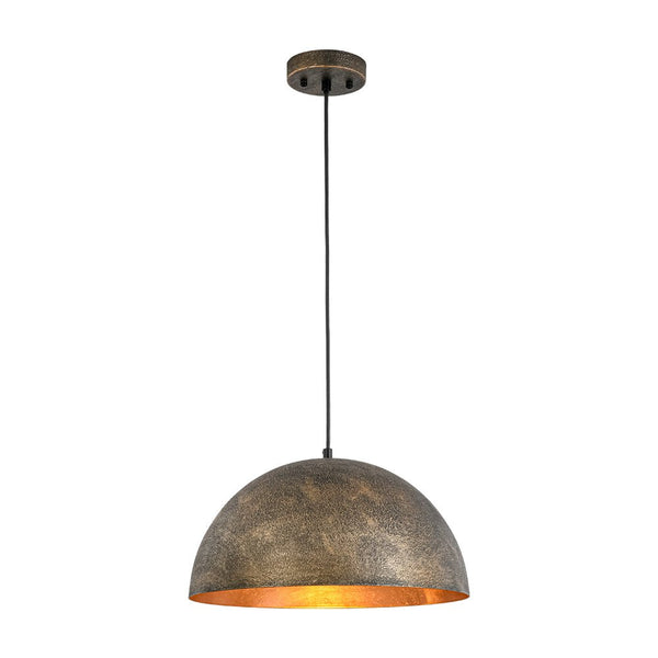 Chandelierias - Unique 1 - Light Water - erosion Patterned Dome Pendant - Pendant - Bronze - 