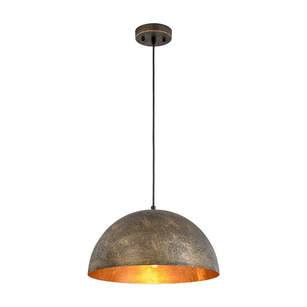 Chandelierias - Unique 1 - Light Water - erosion Patterned Dome Pendant - Pendant - Bronze - 
