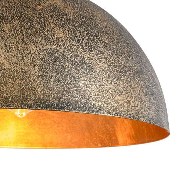 Chandelierias - Unique 1 - Light Water - erosion Patterned Dome Pendant - Pendant - Bronze - 