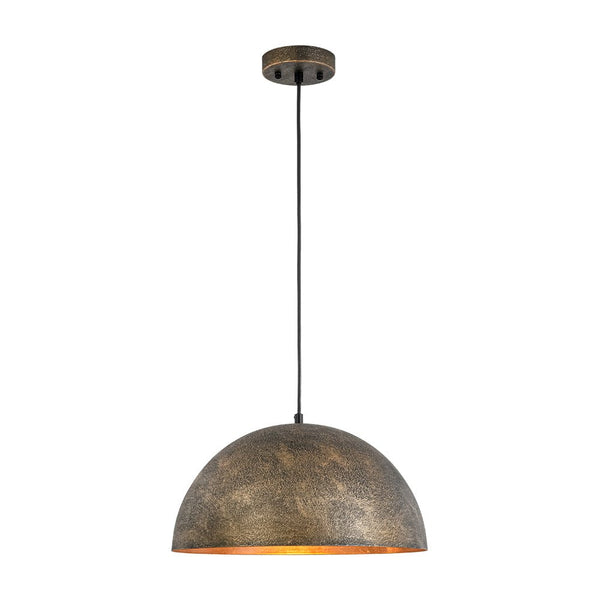 Chandelierias - Unique 1 - Light Water - erosion Patterned Dome Pendant - Pendant - Bronze - 