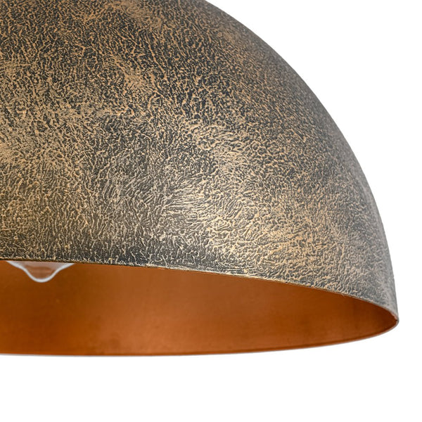 Chandelierias - Unique 1 - Light Water - erosion Patterned Dome Pendant - Pendant - Bronze - 