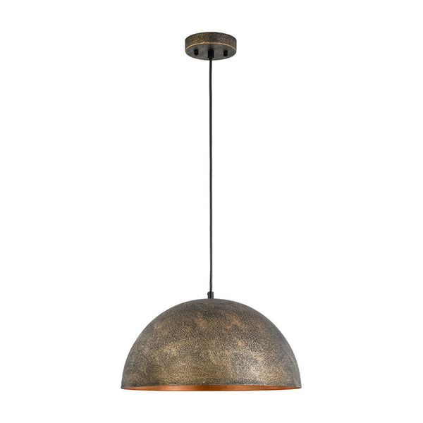 Chandelierias - Unique 1 - Light Water - erosion Patterned Dome Pendant - Pendant - Bronze - 