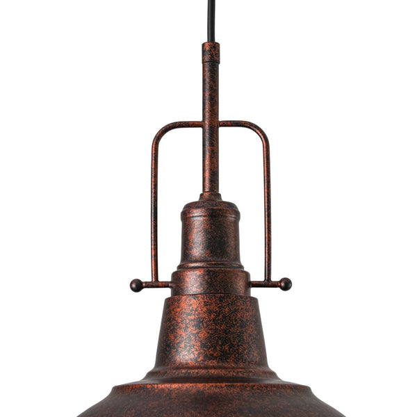 Chandelierias-Vintage 1-Light Rusted Metal Rolled Barn Pendant-Pendants-2-Pack-