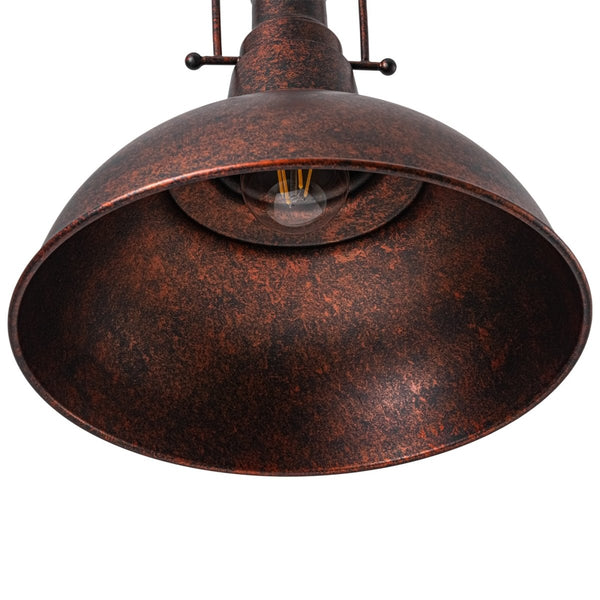 Chandelierias-Vintage 1-Light Rusted Metal Rolled Barn Pendant-Pendants-2-Pack-