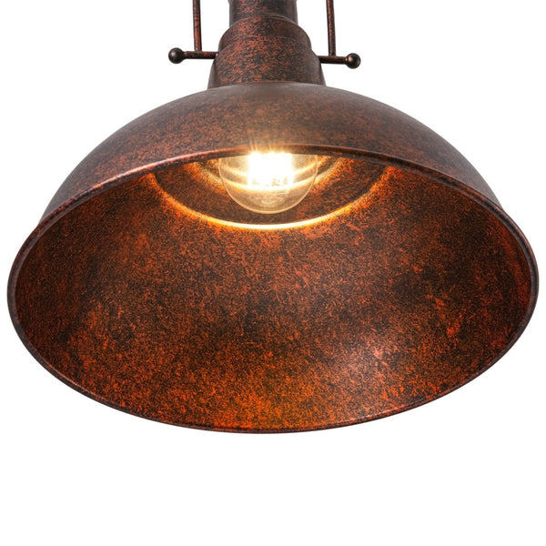 Chandelierias-Vintage 1-Light Rusted Metal Rolled Barn Pendant-Pendants-2-Pack-