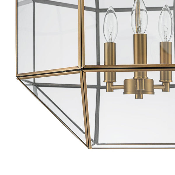 Chandelierias - Vintage 3 - Light Geometric Lantern Pendant - Pendants - Brass - 
