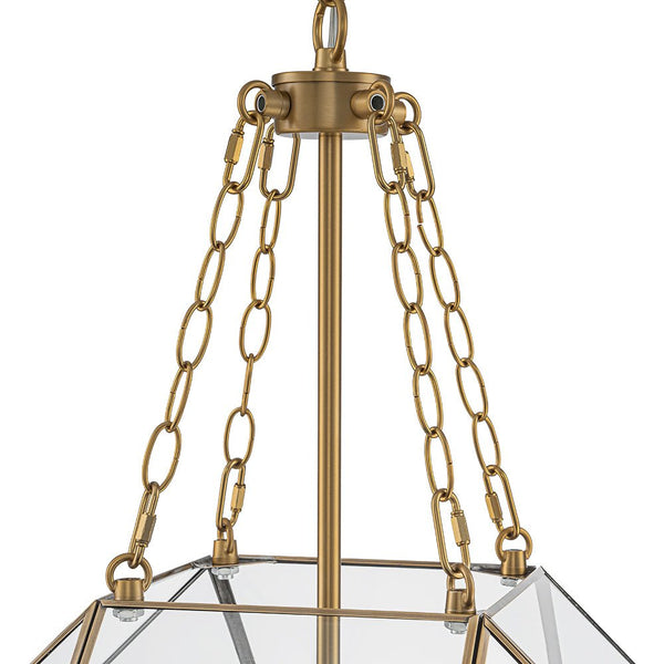 Chandelierias - Vintage 3 - Light Geometric Lantern Pendant - Pendants - Brass - 