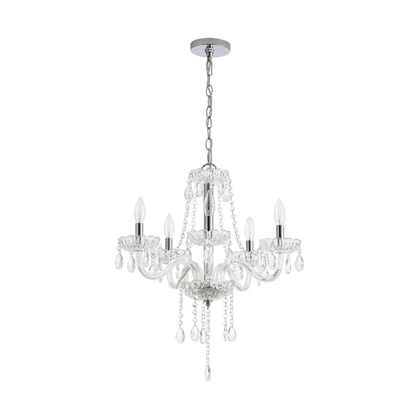 Chandelierias - Vintage 5 - Light Tassel Crystal Chandelier - Chandelier - Chrome - 