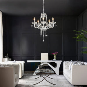 Chandelierias - Vintage 5 - Light Tassel Crystal Chandelier - Chandelier - Chrome - 
