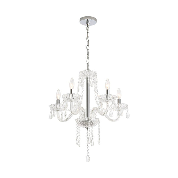 Chandelierias - Vintage 5 - Light Tassel Crystal Chandelier - Chandelier - Chrome - 
