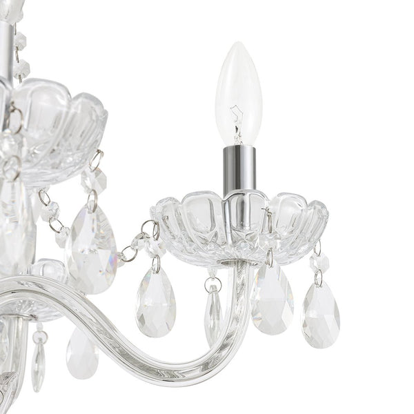 Chandelierias - Vintage 5 - Light Tassel Crystal Chandelier - Chandelier - Chrome - 