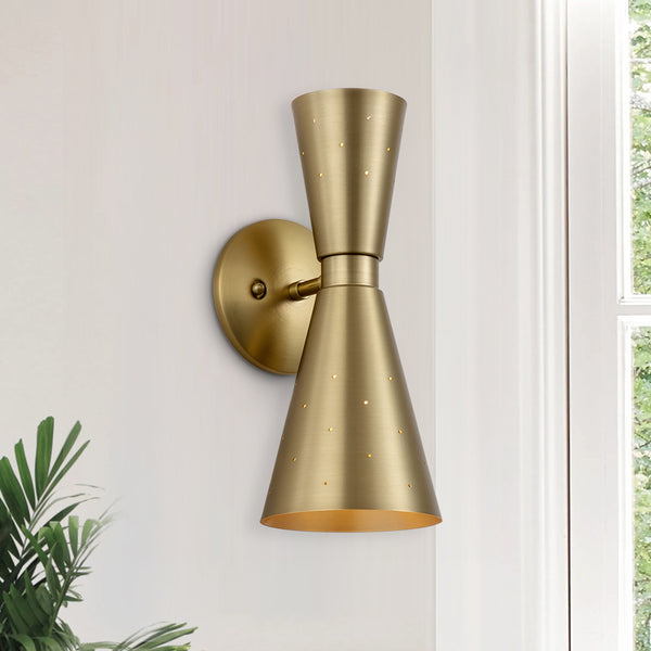 2-Light Metal Starry Hourglass Wall Sconce