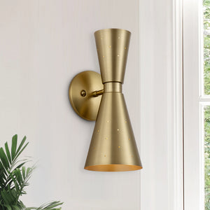 2-Light Metal Starry Hourglass Wall Sconce