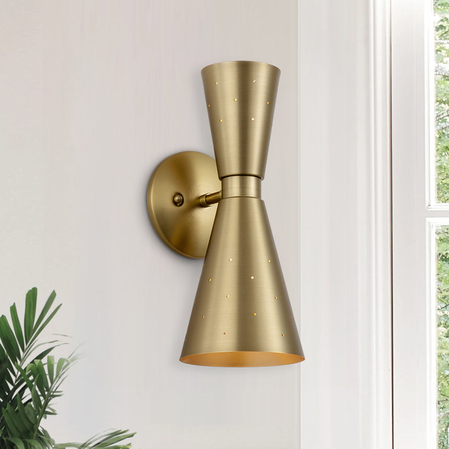 Mid-century Modern Starburst Brass Wall Sconce