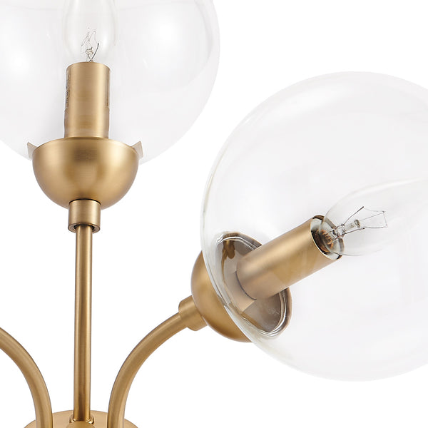 3-Light Glass Globe Semi-Flush Mount