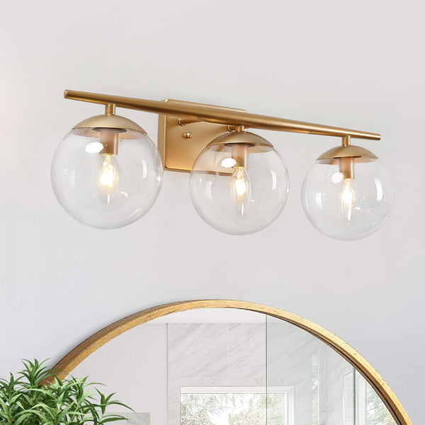 3-Light Gold Dimmable Vanity Light