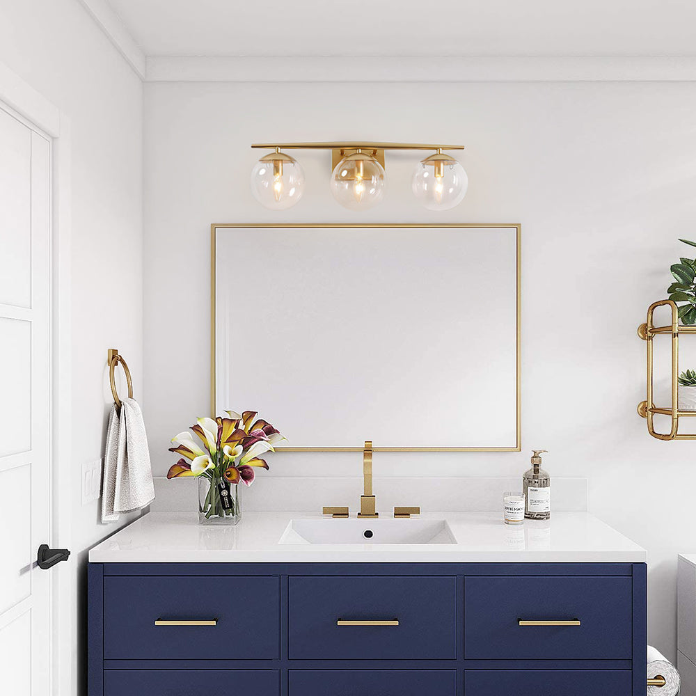 3-Light Gold Dimmable Vanity Light | Chandelierias, Bathroom Vanity ...