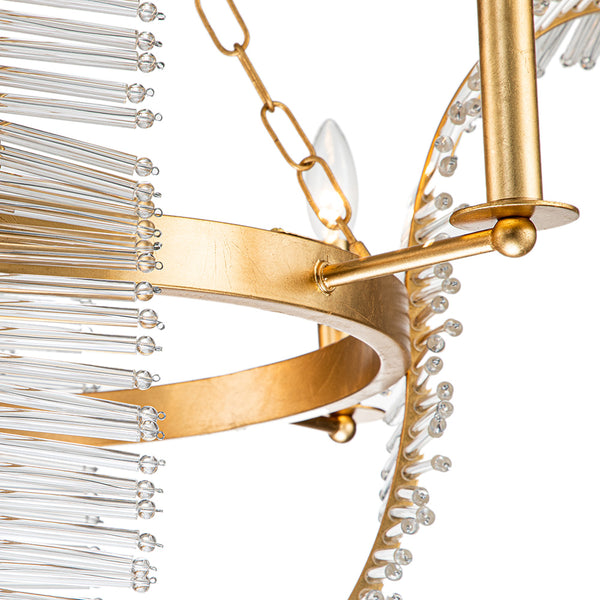 4-Light Mid-century Decorative Candle Crystal Feather Chandelier