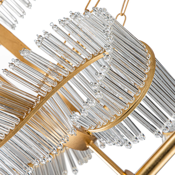 4-Light Mid-century Decorative Candle Crystal Feather Chandelier