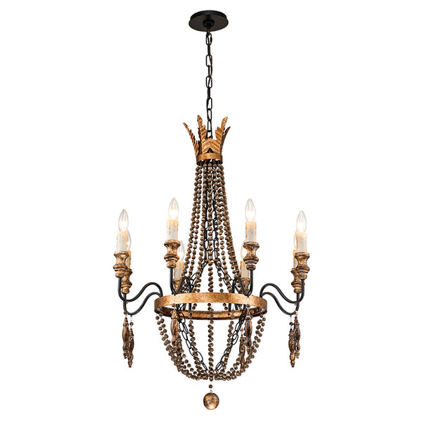8-Light Vintage Beads Accents Empire Chandelier