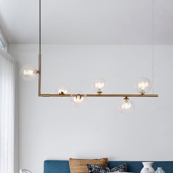 Modern Design 6-Light Linear Bubble Chandelier