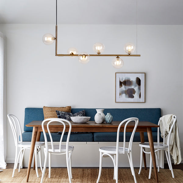 Modern Design 6-Light Linear Bubble Chandelier