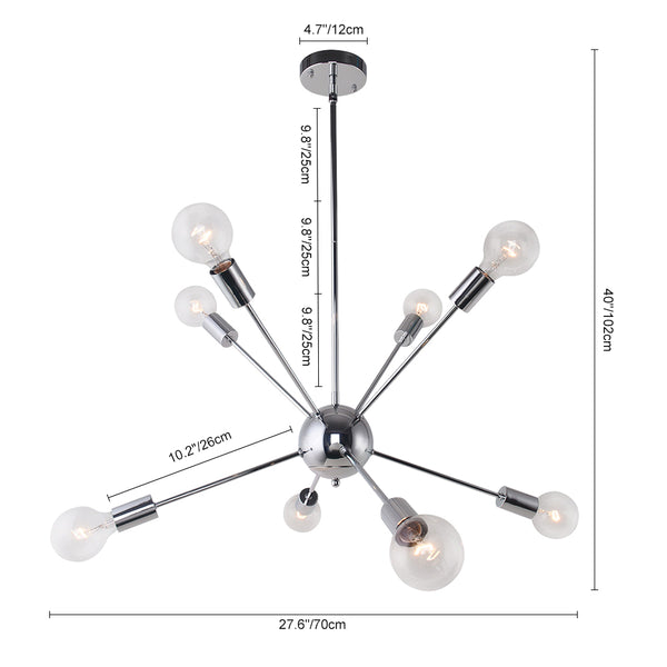 Contemporary Glass Globe Sputnik Chandelier