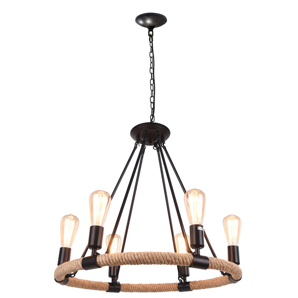 Industrial Vintage Retro Hemp Rope Pendant Light