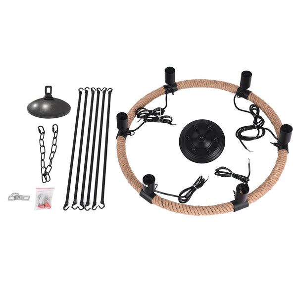 Industrial Vintage Retro Hemp Rope Pendant Light