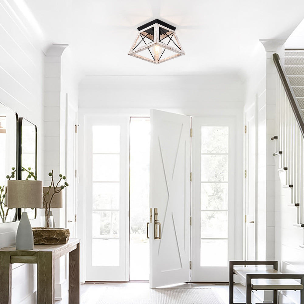 Metal Modern Farmhouse Flush Mount Ceiling Light | Chandelierias, Metal ...