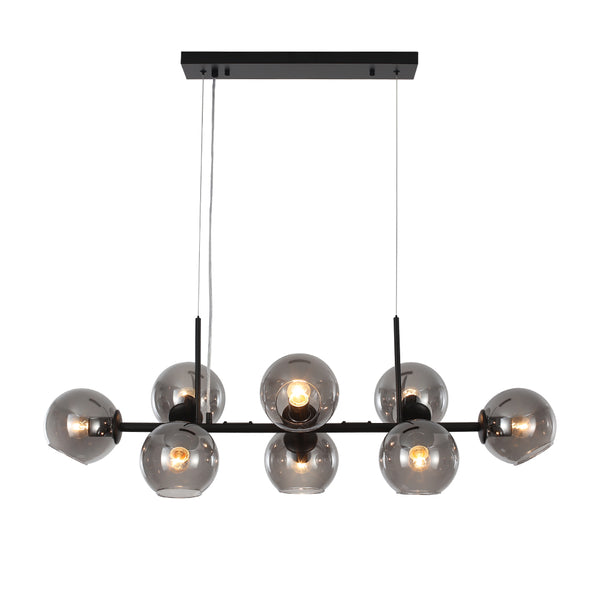 Mid-Century Modern Glass Globe Linear Chandelier