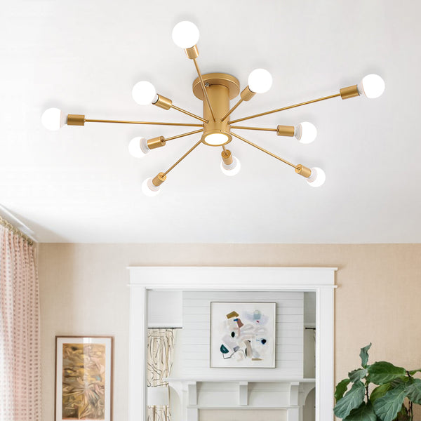 Mid Century Semi Flush Mount Sputnik Light