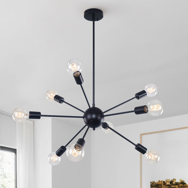 Modern 9-Light Metal Sputnik Chandelier Lighting