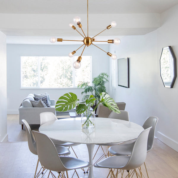 Modern 9-Light Metal Sputnik Chandelier Lighting